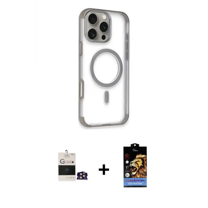 ieg™ iPhone 14 Pro Max Kılıf Eksen Klasik Koleksiyonu - Siyah Buffer Hayalet Cam Ekran Koruyucu + Bilvis Titan Kamera Lens - GD