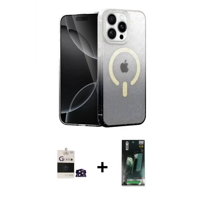 ieg™ iPhone 14 Pro Max Kılıf Eksen Minimal Özel Seri - Siyah 360 Mat Full Body Arka Koruyucu + Bilvis Titan Kamera Lens - DNMR