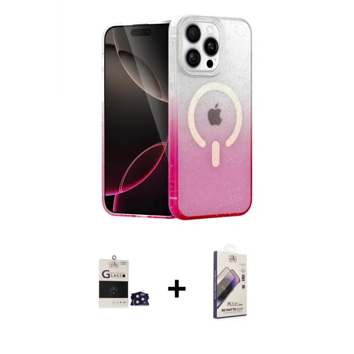 ieg™ iPhone 14 Pro Max Kılıf Eksen Minimal Özel Seri - Siyah Bilvis 3D Mat Cam Ekran Koruyucu + Bilvis Titan Kamera Lens - DNMR