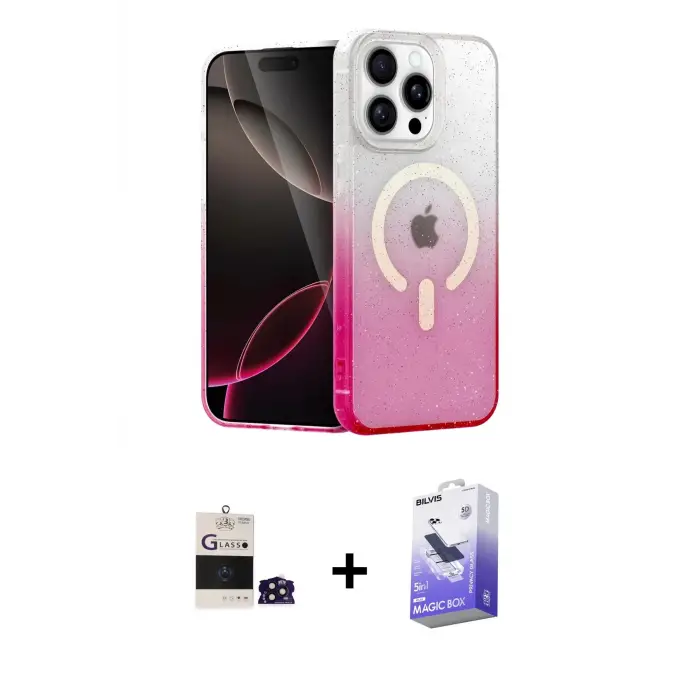 ieg™ iPhone 14 Pro Max Kılıf Eksen Minimal Özel Seri - Siyah Bilvis 5in1 5D Magic Hayalet Cam Ekran Koruyucu + Bilvis Titan Kamera Lens - DNMR