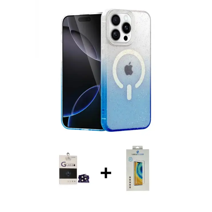 ieg™ iPhone 14 Pro Max Kılıf Eksen Minimal Özel Seri - Siyah Polymer Nano Ekran Koruyucu + Bilvis Titan Kamera Lens - SH