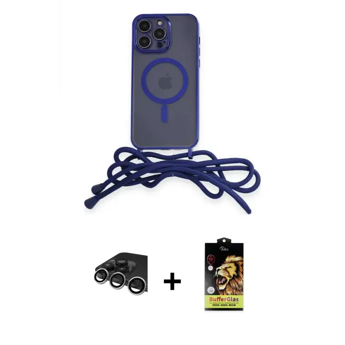 ieg™ iPhone 14 Pro Max Kılıf Eksen Özel Seri - Siyah Buffer Cam Ekran Koruyucu + Raze Metal Kamera Lens - GS