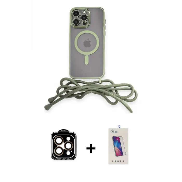ieg™ iPhone 14 Pro Max Kılıf Eksen Özel Seri - Siyah Joko 5D Cam + PVD Metal Kamera Lens - TU