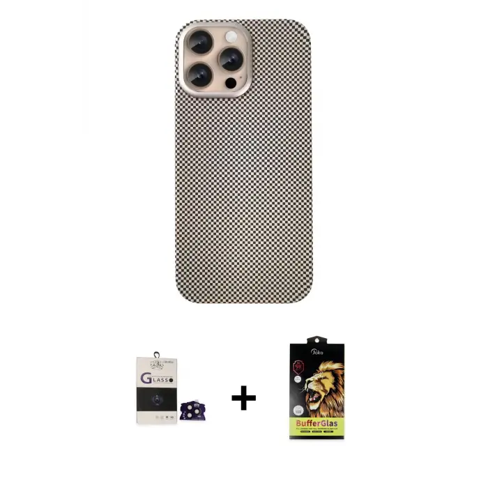 ieg™ iPhone 14 Pro Max Kılıf Eksen Prime - Siyah Buffer Cam Ekran Koruyucu + Bilvis Titan Kamera Lens - SH