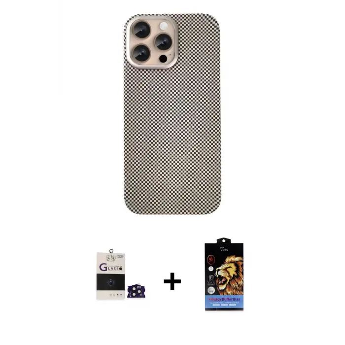 ieg™ iPhone 14 Pro Max Kılıf Eksen Prime - Siyah Buffer Hayalet Cam Ekran Koruyucu + Bilvis Titan Kamera Lens - DNMR