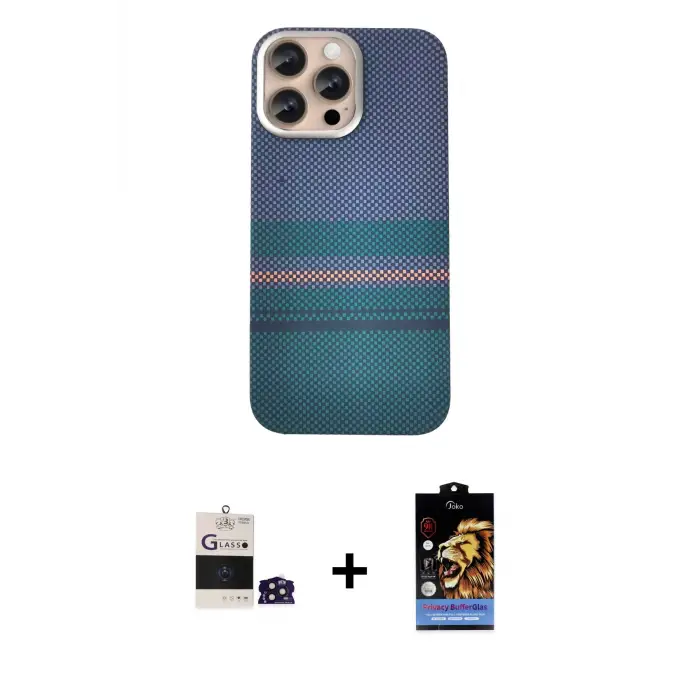 ieg™ iPhone 14 Pro Max Kılıf Eksen Prime - Siyah Buffer Hayalet Cam Ekran Koruyucu + Bilvis Titan Kamera Lens - DNMR