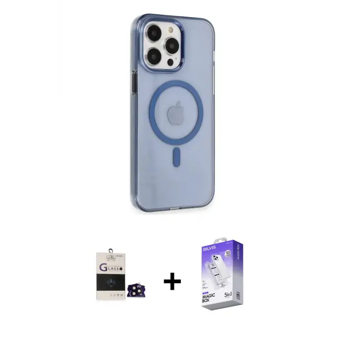 ieg™ iPhone 14 Pro Max Kılıf Kıvılcım Asil Özel Seri - Siyah Bilvis 5in1 3D Magic Cam Ekran Koruyucu + Bilvis Titan Kamera Lens - SH