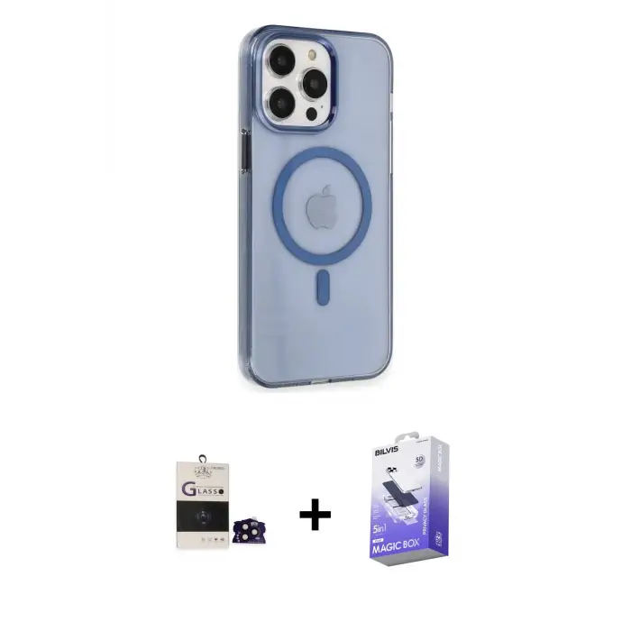 ieg™ iPhone 14 Pro Max Kılıf Kıvılcım Asil Özel Seri - Siyah Bilvis 5in1 5D Magic Hayalet Cam Ekran Koruyucu + Bilvis Titan Kamera Lens - SH