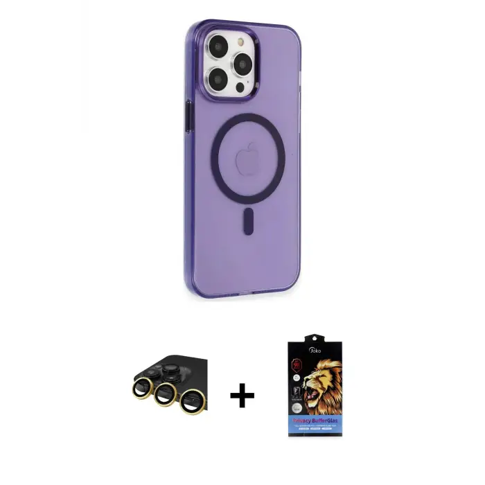 ieg™ iPhone 14 Pro Max Kılıf Kıvılcım Asil Özel Seri - Siyah Buffer Hayalet Cam Ekran Koruyucu + Raze Metal Kamera Lens - GD