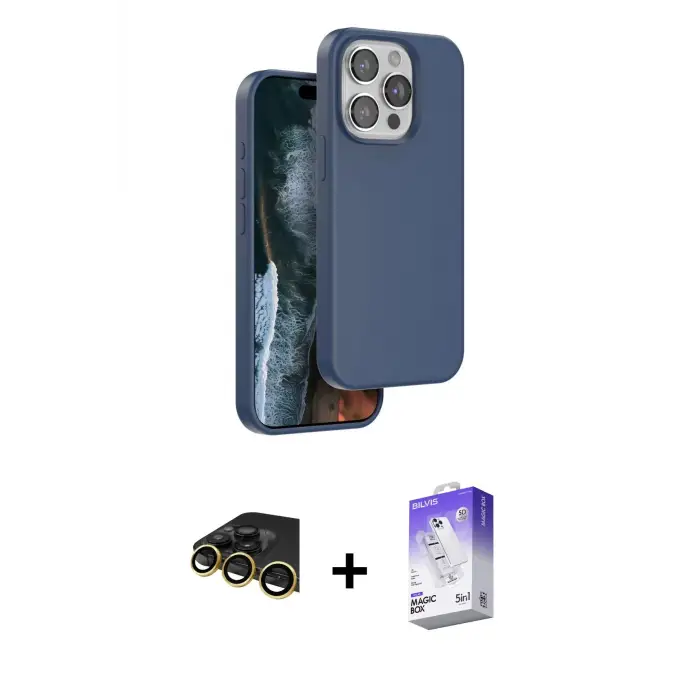 ieg™ iPhone 14 Pro Max Kılıf Kıvılcım Çizgi Serisi - Siyah Bilvis 5in1 3D Magic Cam Ekran Koruyucu + Raze Metal Kamera Lens - GD