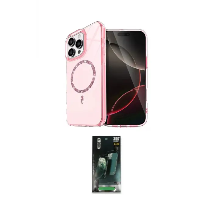 ieg™ iPhone 14 Pro Max Kılıf Kıvılcım Form Prime - Siyah 360 Mat Full Body Arka Koruyucu