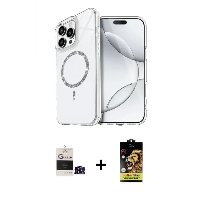 ieg™ iPhone 14 Pro Max Kılıf Kıvılcım Form Prime - Siyah Buffer Cam Ekran Koruyucu + Bilvis Titan Kamera Lens - SH