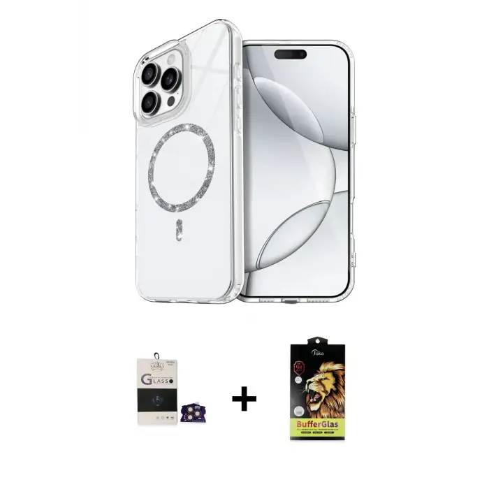 ieg™ iPhone 14 Pro Max Kılıf Kıvılcım Form Prime - Siyah Buffer Cam Ekran Koruyucu + Bilvis Titan Kamera Lens - GD