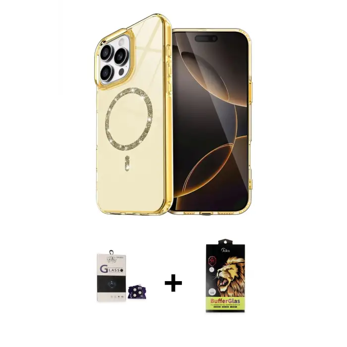 ieg™ iPhone 14 Pro Max Kılıf Kıvılcım Form Prime - Siyah Buffer Cam Ekran Koruyucu + Bilvis Titan Kamera Lens - SH