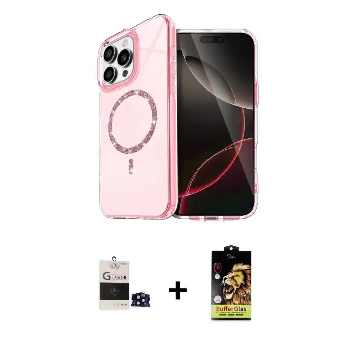 ieg™ iPhone 14 Pro Max Kılıf Kıvılcım Form Prime - Siyah Buffer Cam Ekran Koruyucu + Bilvis Titan Kamera Lens - SH