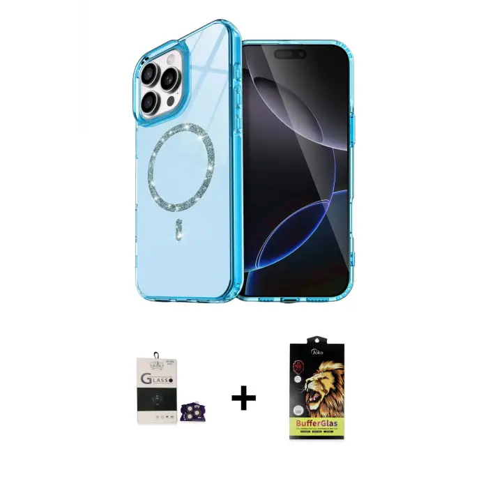 ieg™ iPhone 14 Pro Max Kılıf Kıvılcım Form Prime - Siyah Buffer Cam Ekran Koruyucu + Bilvis Titan Kamera Lens - GD