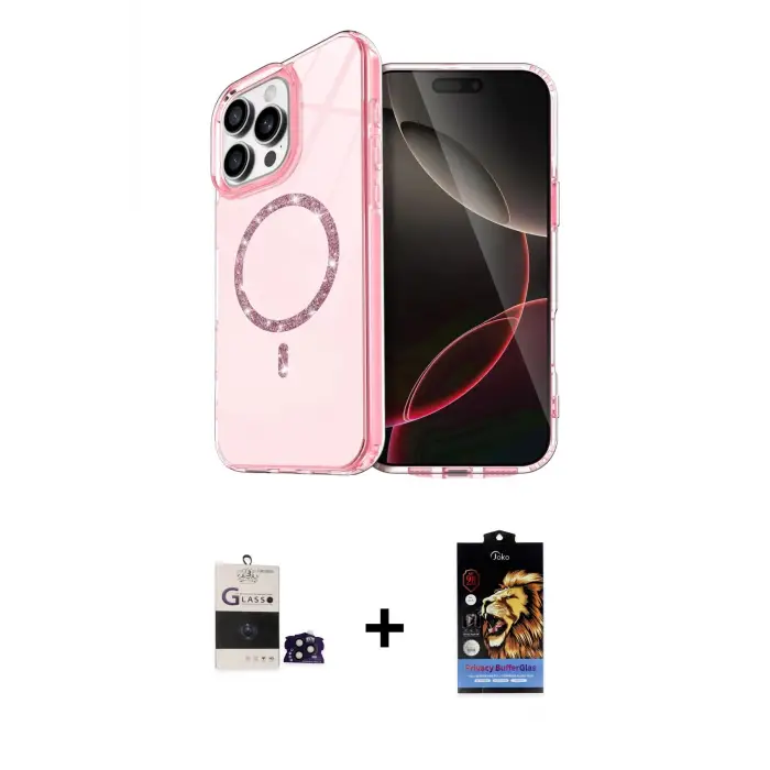 ieg™ iPhone 14 Pro Max Kılıf Kıvılcım Form Prime - Siyah Buffer Hayalet Cam Ekran Koruyucu + Bilvis Titan Kamera Lens - SH