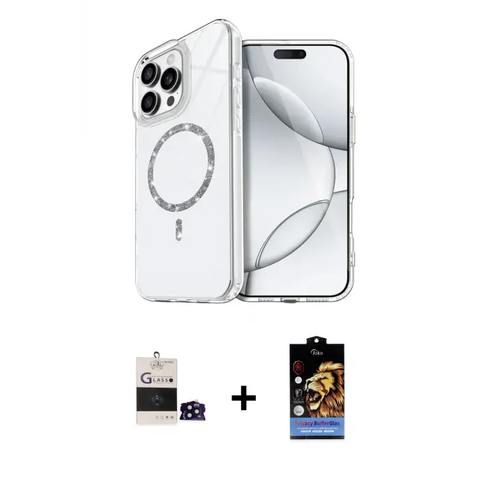 ieg™ iPhone 14 Pro Max Kılıf Kıvılcım Form Prime - Siyah Buffer Hayalet Cam Ekran Koruyucu + Bilvis Titan Kamera Lens - SH