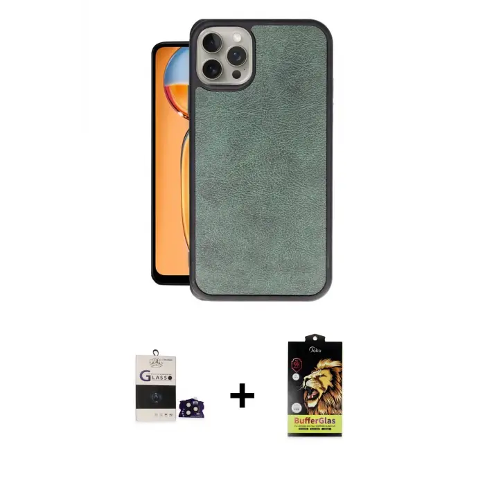 ieg™ iPhone 14 Pro Max Kılıf Kıvılcım Işık Serisi - Siyah Buffer Cam Ekran Koruyucu + Bilvis Titan Kamera Lens - SH