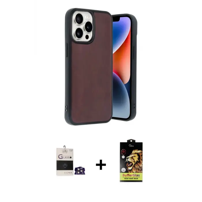 ieg™ iPhone 14 Pro Max Kılıf Kıvılcım Işık Serisi - Siyah Buffer Cam Ekran Koruyucu + Bilvis Titan Kamera Lens - GS