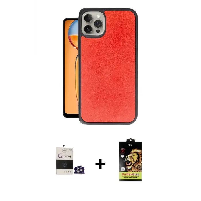 ieg™ iPhone 14 Pro Max Kılıf Kıvılcım Işık Serisi - Siyah Buffer Cam Ekran Koruyucu + Bilvis Titan Kamera Lens - GS