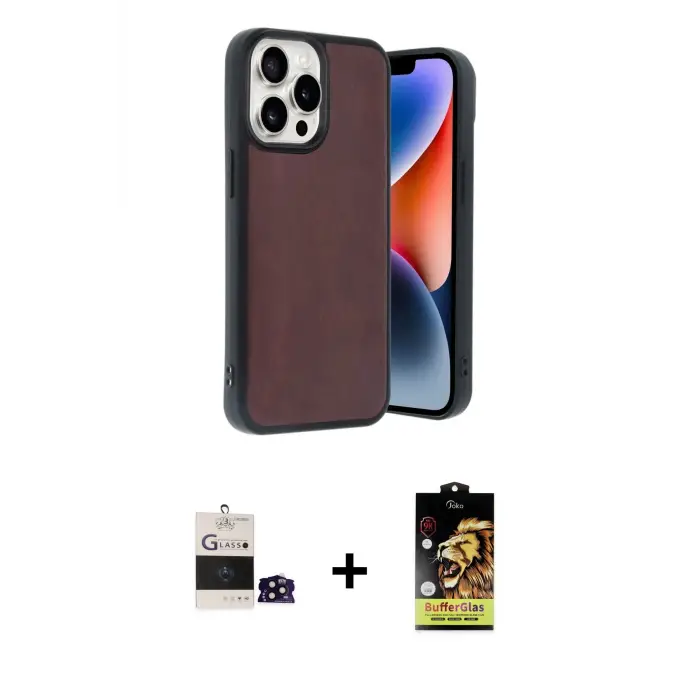 ieg™ iPhone 14 Pro Max Kılıf Kıvılcım Işık Serisi - Siyah Buffer Cam Ekran Koruyucu + Bilvis Titan Kamera Lens - SH