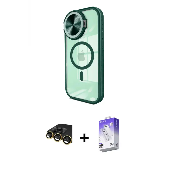 ieg™ iPhone 14 Pro Max Kılıf Kıvılcım Modern Koleksiyonu - Siyah Bilvis 5in1 3D Magic Cam Ekran Koruyucu + Raze Metal Kamera Lens - GD