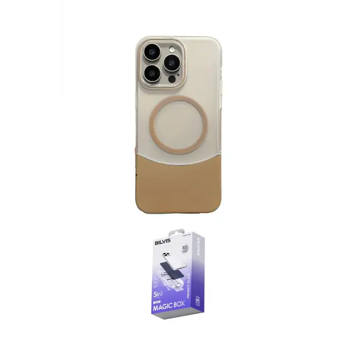 ieg™ iPhone 14 Pro Max Kılıf Kozmos Form Özel Seri - Siyah Bilvis 5in1 5D Magic Hayalet Cam Ekran Koruyucu