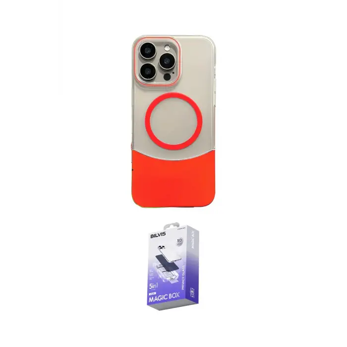 ieg™ iPhone 14 Pro Max Kılıf Kozmos Form Özel Seri - Siyah Bilvis 5in1 5D Magic Hayalet Cam Ekran Koruyucu