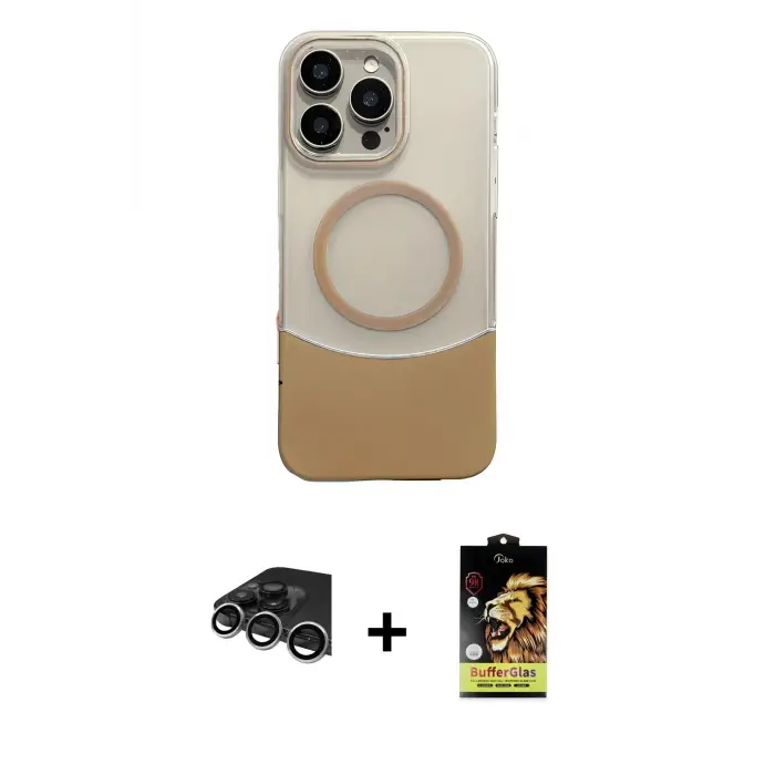 ieg™ iPhone 14 Pro Max Kılıf Kozmos Form Özel Seri - Siyah Buffer Cam Ekran Koruyucu + Raze Metal Kamera Lens - GS