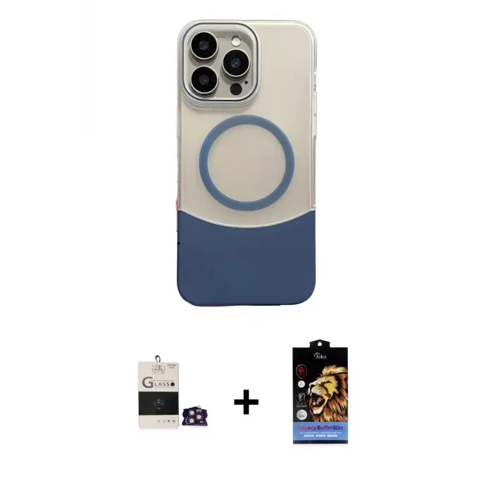 ieg™ iPhone 14 Pro Max Kılıf Kozmos Form Özel Seri - Siyah Buffer Hayalet Cam Ekran Koruyucu + Bilvis Titan Kamera Lens - GD