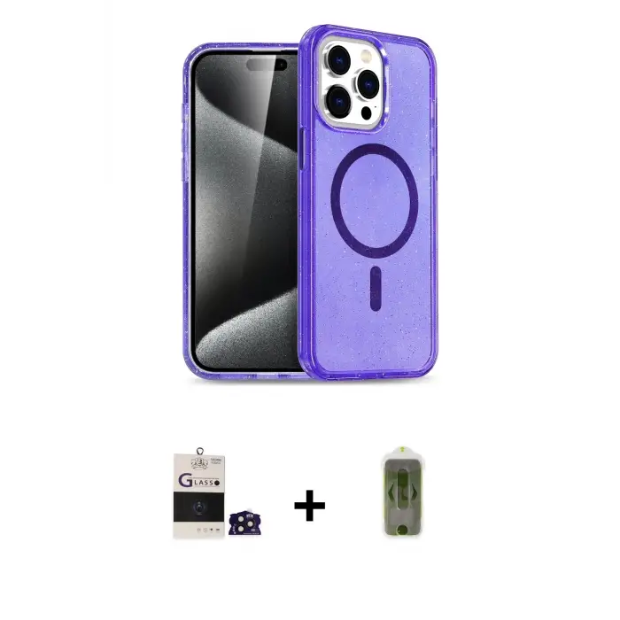 ieg™ iPhone 14 Pro Max Kılıf Nova Asil Prime - Siyah Joko Magic 5D Hayalet Cam + Bilvis Titan Kamera Lens - DNMR
