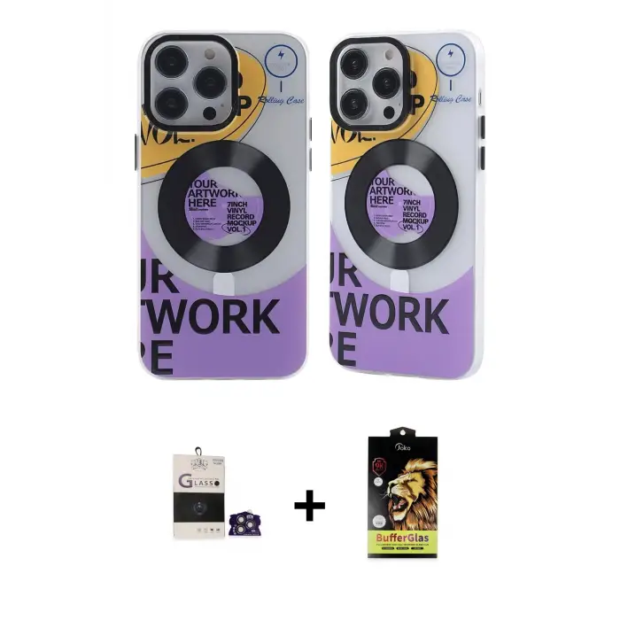 ieg™ iPhone 14 Pro Max Kılıf Nova Doku Koleksiyonu - Siyah Buffer Cam Ekran Koruyucu + Bilvis Titan Kamera Lens - GS