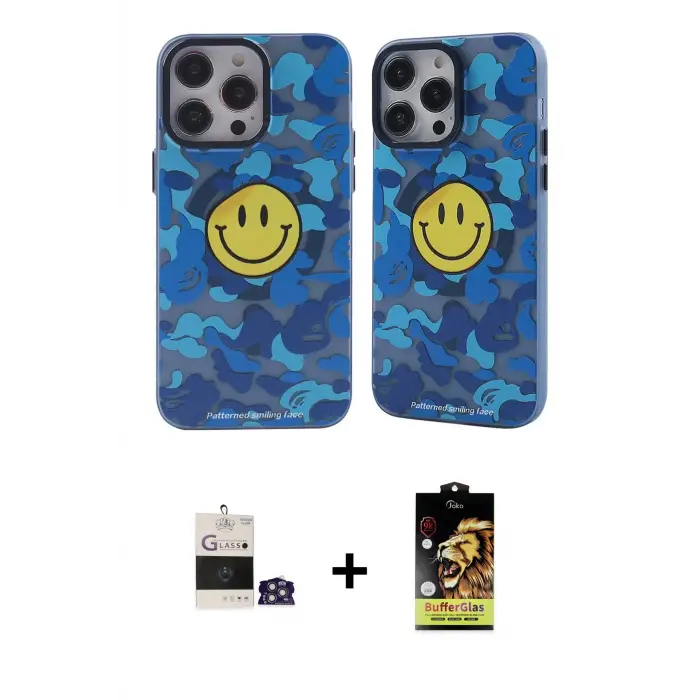 ieg™ iPhone 14 Pro Max Kılıf Nova Doku Koleksiyonu - Siyah Buffer Cam Ekran Koruyucu + Bilvis Titan Kamera Lens - GS