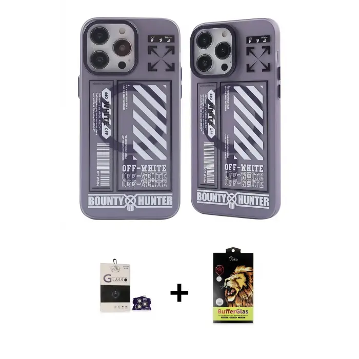 ieg™ iPhone 14 Pro Max Kılıf Nova Doku Koleksiyonu - Siyah Buffer Cam Ekran Koruyucu + Bilvis Titan Kamera Lens - GS