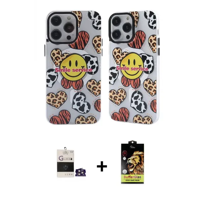 ieg™ iPhone 14 Pro Max Kılıf Nova Doku Koleksiyonu - Siyah Buffer Cam Ekran Koruyucu + Bilvis Titan Kamera Lens - GS