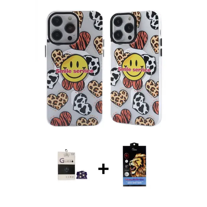 ieg™ iPhone 14 Pro Max Kılıf Nova Doku Koleksiyonu - Siyah Buffer Hayalet Cam Ekran Koruyucu + Bilvis Titan Kamera Lens - GS