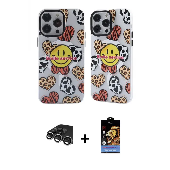 ieg™ iPhone 14 Pro Max Kılıf Nova Doku Koleksiyonu - Siyah Buffer Hayalet Cam Ekran Koruyucu + Raze Metal Kamera Lens - GS