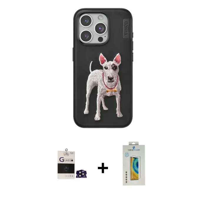 ieg™ iPhone 14 Pro Max Kılıf Nova Form Koleksiyonu - Siyah Polymer Nano Ekran Koruyucu + Bilvis Titan Kamera Lens - DNMR