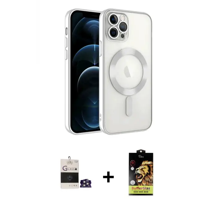 ieg™ iPhone 14 Pro Max Kılıf Nova Işık Özel Seri - Siyah Buffer Cam Ekran Koruyucu + Bilvis Titan Kamera Lens - GS
