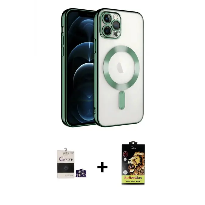 ieg™ iPhone 14 Pro Max Kılıf Nova Işık Özel Seri - Siyah Buffer Cam Ekran Koruyucu + Bilvis Titan Kamera Lens - GS