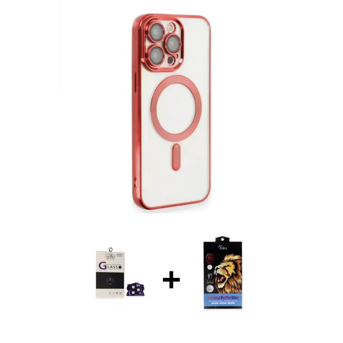 ieg™ iPhone 14 Pro Max Kılıf Nova Işık Özel Seri - Siyah Buffer Hayalet Cam Ekran Koruyucu + Bilvis Titan Kamera Lens - DNMR