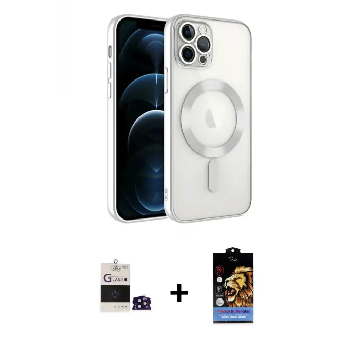 ieg™ iPhone 14 Pro Max Kılıf Nova Işık Özel Seri - Siyah Buffer Hayalet Cam Ekran Koruyucu + Bilvis Titan Kamera Lens - DNMR