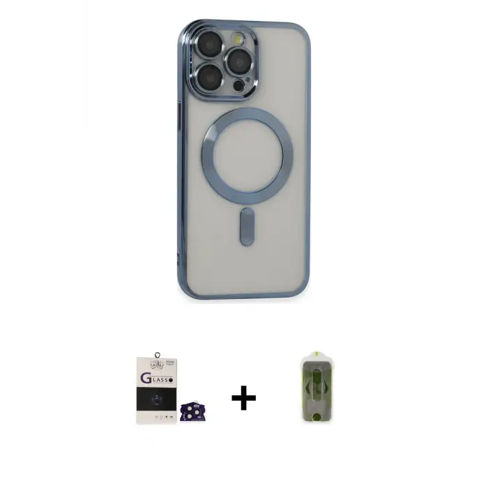 ieg™ iPhone 14 Pro Max Kılıf Nova Işık Özel Seri - Siyah Joko Magic 5D Hayalet Cam + Bilvis Titan Kamera Lens - DNMR