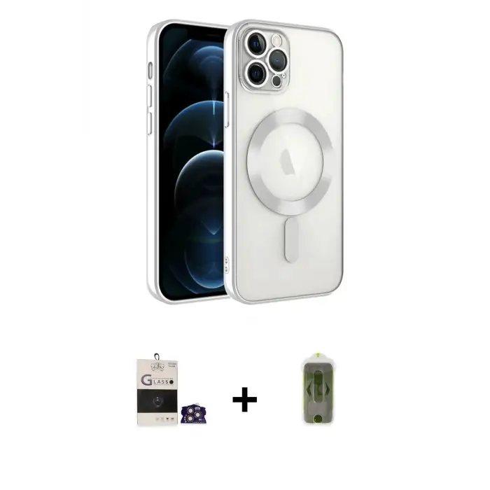 ieg™ iPhone 14 Pro Max Kılıf Nova Işık Özel Seri - Siyah Joko Magic 5D Hayalet Cam + Bilvis Titan Kamera Lens - GS