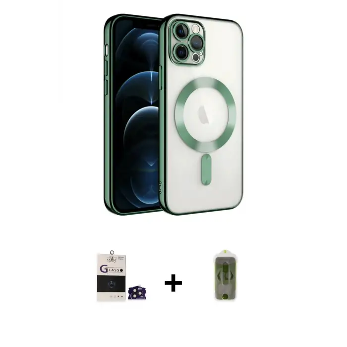 ieg™ iPhone 14 Pro Max Kılıf Nova Işık Özel Seri - Siyah Joko Magic 5D Hayalet Cam + Bilvis Titan Kamera Lens - DNMR