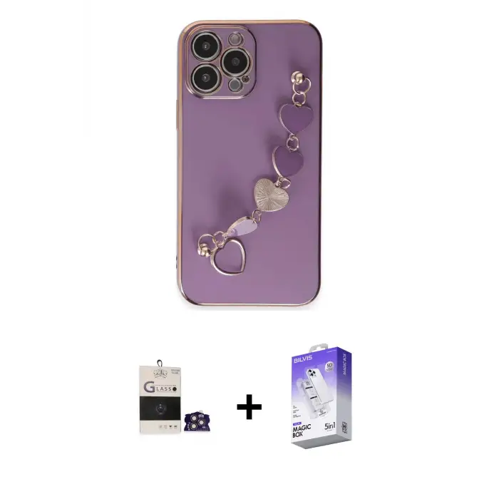 ieg™ iPhone 14 Pro Max Kılıf Nova Işık Prime - Siyah Bilvis 5in1 3D Magic Cam Ekran Koruyucu + Bilvis Titan Kamera Lens - GS