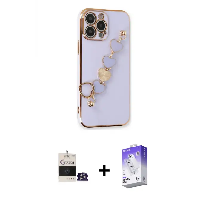 ieg™ iPhone 14 Pro Max Kılıf Nova Işık Prime - Siyah Bilvis 5in1 3D Magic Cam Ekran Koruyucu + Bilvis Titan Kamera Lens - GS