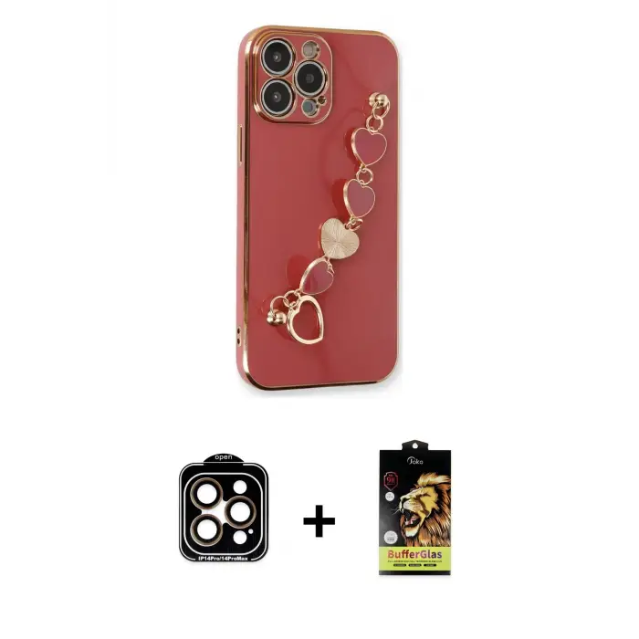 ieg™ iPhone 14 Pro Max Kılıf Nova Işık Prime - Siyah Buffer Cam Ekran Koruyucu + PVD Metal Kamera Lens - TU