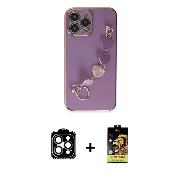 ieg™ iPhone 14 Pro Max Kılıf Nova Işık Prime - Siyah Buffer Cam Ekran Koruyucu + PVD Metal Kamera Lens - TU